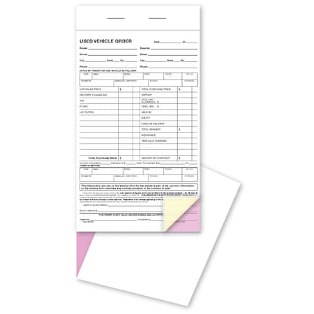 Asp Used Vehicle Order Books, 5 1/2" X 9" - 3 Part, 1 Book (50 Per Book) 8339